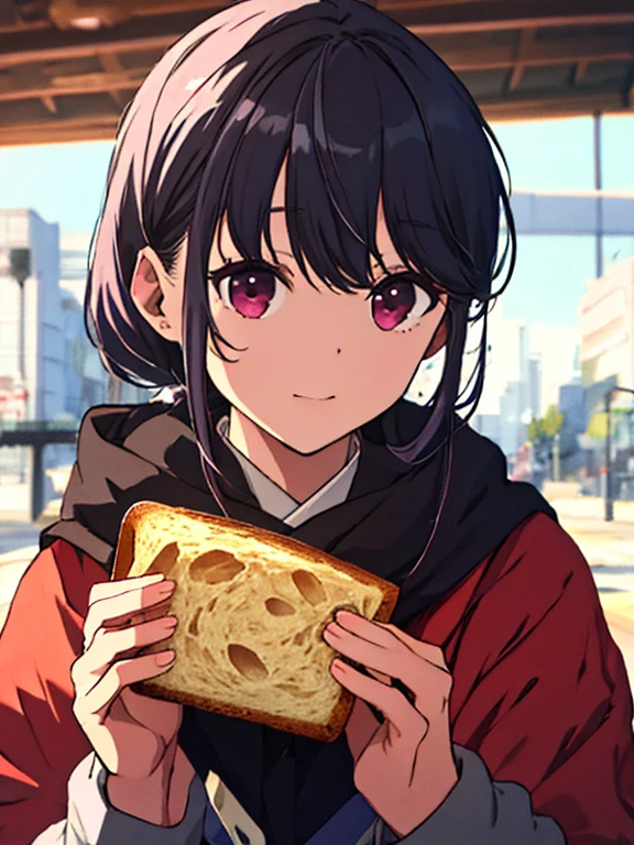 A slice of bread , A Piece of Bread, (Shima Rin), 18 years old, masterpiece:1.2, masterpiece, highest quality, UHD, retina, masterpiece, ccurate, anatomically correct, textured skin, super detail, high details, high quality, best quality, highres, 8k