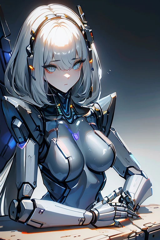 (masterpiece),(Highest quality),(Super detailed),(Best illustrations),(Best Shadow),(Absurd),(Detailed Background),(so beautiful), 16K, 8K, 4K,(Best Shadow),robotization,woman ,big bust,Robot Joint ,Metal skin,Black robot Suit,long hair,a black robot suit that covers the whole body,robot hand,cyber bodysuit,mecha head,(Detailed hands and fingers:1.2),Ball joint robot body,doll joint,beautiful face,beautiful robot girl,robotic eye,robotic hands,(no more human skin),android girl,cyborg girl,F cup, sexy body,(machine made joints:1.2),(machanical limbs:1.1),(blood vessels connected to tubes),(mechanical vertebra attaching to back),(mechanical cervial attaching to neck),no messy picture style,no emotion