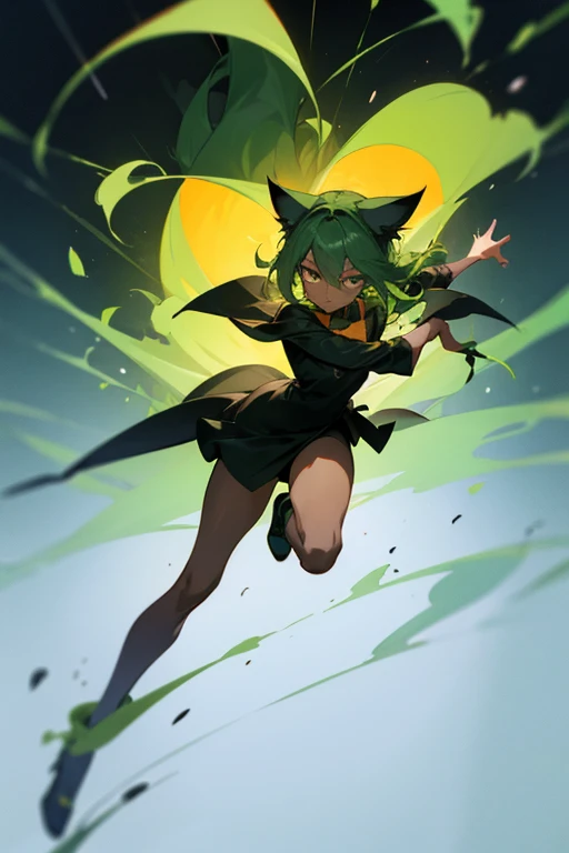 Masterpiece ,ultra detailed, toph beifong, Angry face, blind , solo , green jacket, open clothes, sport bra , huge breasts,(loli body) panties , long socks , looking at viewer . Standing front ,night , moon background. Dark cenary .
