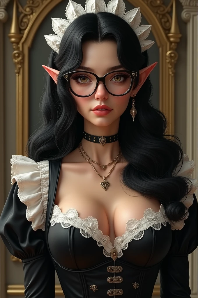 intricate details, tonemapping, sharp focus, hyper detailed, trending on Artstation, Masterpiece, absurdrez, amazing detail, 4k, perfect face, symmetrical, small ears, 3 foot tall green goblin girl, wearing purple blouse and long black skirt, very shy, (((translúcida glasses))), (translúcida skin), short dark translúcida hair, purple eyes, exploring a fine art museum, admiring painting on the wall, curious and fascinated, pov from side, looking away from camera, dynamic pose, cinematic lighting, fine art lines the walls, in art museum, small smile, loves art, walking towards camera, holding purse,sexy roupa translúcida transparente na posição de cachorro mostrando a buceta molhada