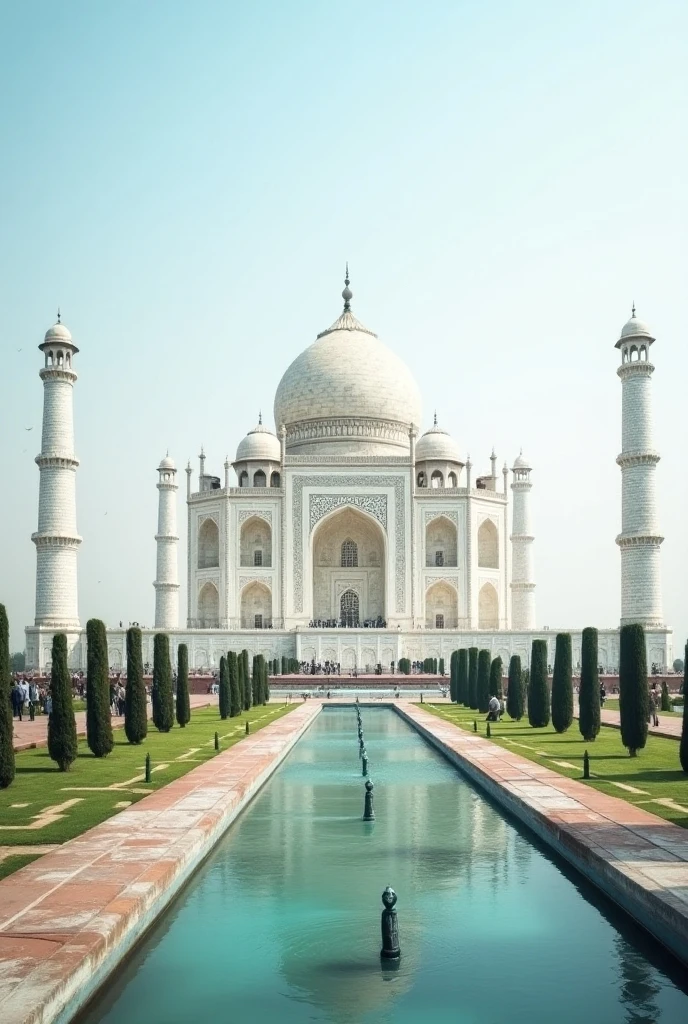 Make image of Tajmahal in a Rainey mid day 