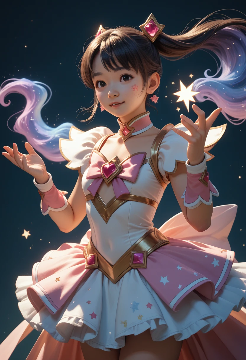 (extremely detailed 8k wallpaper), magical girl dance in space, Ultra high quality, ultra detail, difficult, high detail, Dramatic  