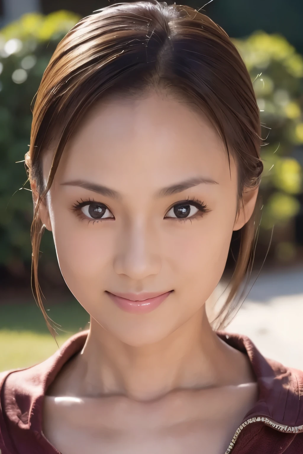 An ID photo facing straight at the camera,An ID photo facing straight at the camera,An ID photo facing straight at the camera,front view,(Realism:1.4),Japanese female new recruits,Intricate details,Anatomical basis,Depicted in detail,A detailed face,Realistic skin texture,Vivid details,Perfect Anatomy,Perfect Anatomy,Anatomically correct hand,Anatomically correct fingers,Japanese Beauty star,pose(look at viewer),Simple background,A body that makes you want to touch it,foxy make up,The most beautiful stars,intelligent and beautiful star model,(chin is thin),Detailed eyes,Forehead,bald head(No hair),Forehead,bald head(No hair),Forehead,bald head(No hair),front lighting,front lighting,front lighting,front view,