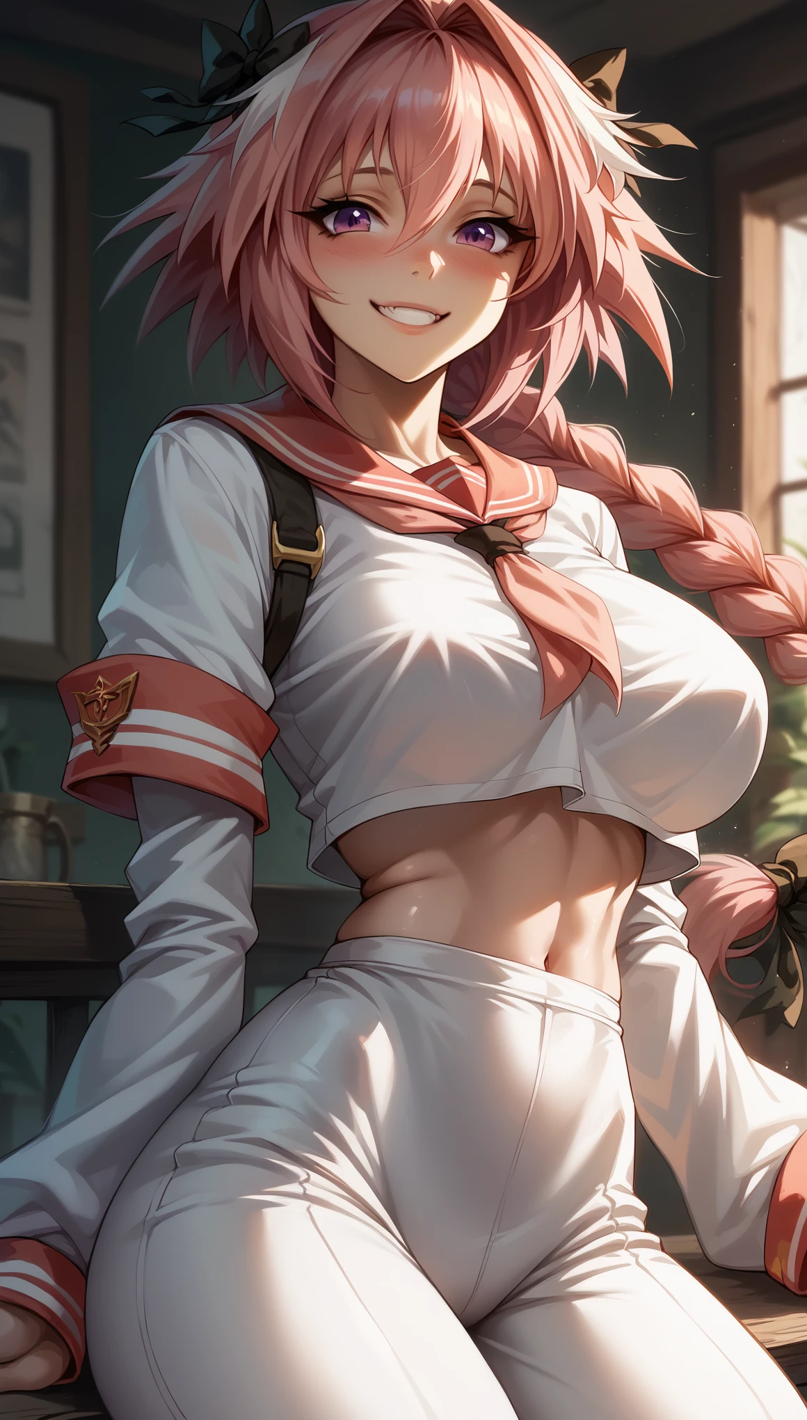 photo of makima \(chainsaw man\) with red hair and yellow eyes and large breasts and a huge ass and wearing gym clothes doing sumo squats with huge weights indoors with soft lighting, (muscular with abs), (light skin), (sweating) ,(beautiful scenery),(perfect face), masterpiece, blush, 1girl, solo, from front, ass pov, expressionless