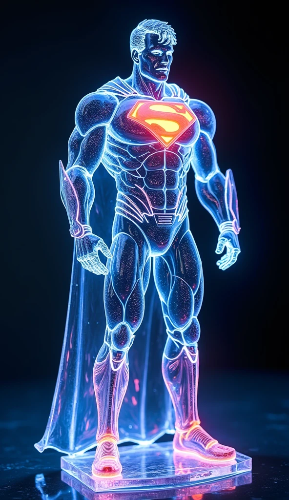 Superman portrait, bioluminescent costumes, Haeckel Inspired,blue Cybernetic superman costume.captured on Hasselblad X1D, 100mm