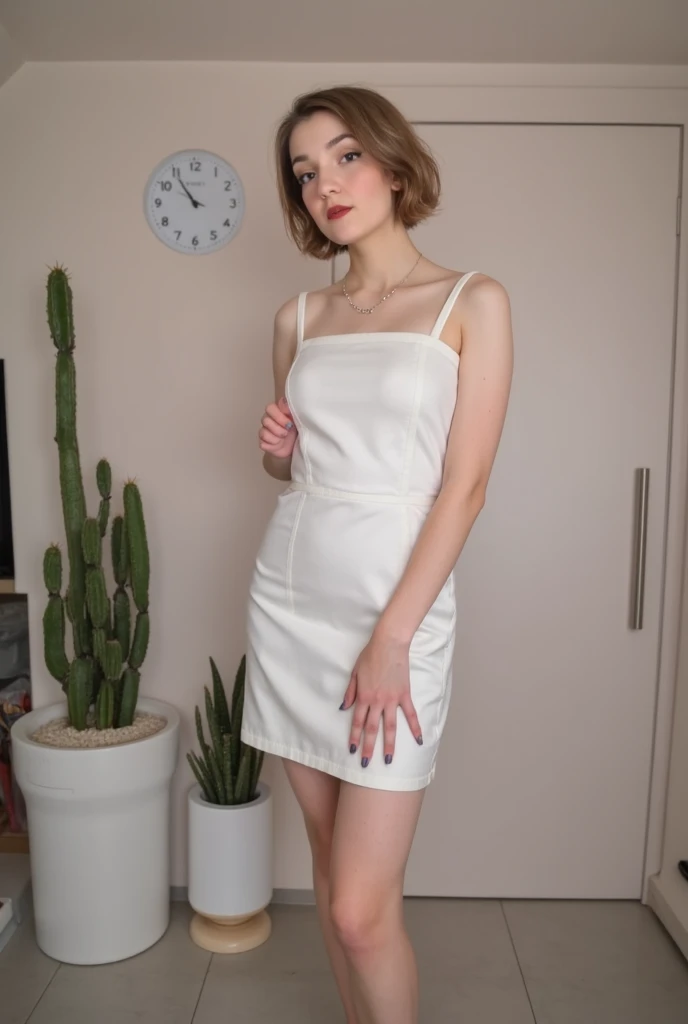 (Best quality, Ultra detailed, Golden ratio, Masterpiece:1.2), Theatrical lighting:0.7, Photo of a woman, dressed in a very elegant and pretty dress, Perfect rare face, (Highly detailed skin), randomly dyed hair, skin texture, Pale skin, shiny skin, (thin, large size:1.5), [:(Sharp focus on rare face, perfect eyes:1.5):0.2], photorealistic, film grain, Put one foot forward, from below looking up, look at camera, Emphasize the shoulders, Focus on face, Stockings, glasses, Smile with corners of mouth raised, disdainful expression, summer haze, muted colors, muted warm colors, Photo cinematic portrait of a woman dressed in a striped dress sitting by the window in the early morning, cinematic, (tilted:1.3) (on an old train) look cautious, standing under a spotlight, volumetric dust clouds, key light, backlight, soft natural lighting, photography Film grain ISO 600 30 mm lens RAW f1.8 aperture, highly detailed (analog photography:1), colors hdr