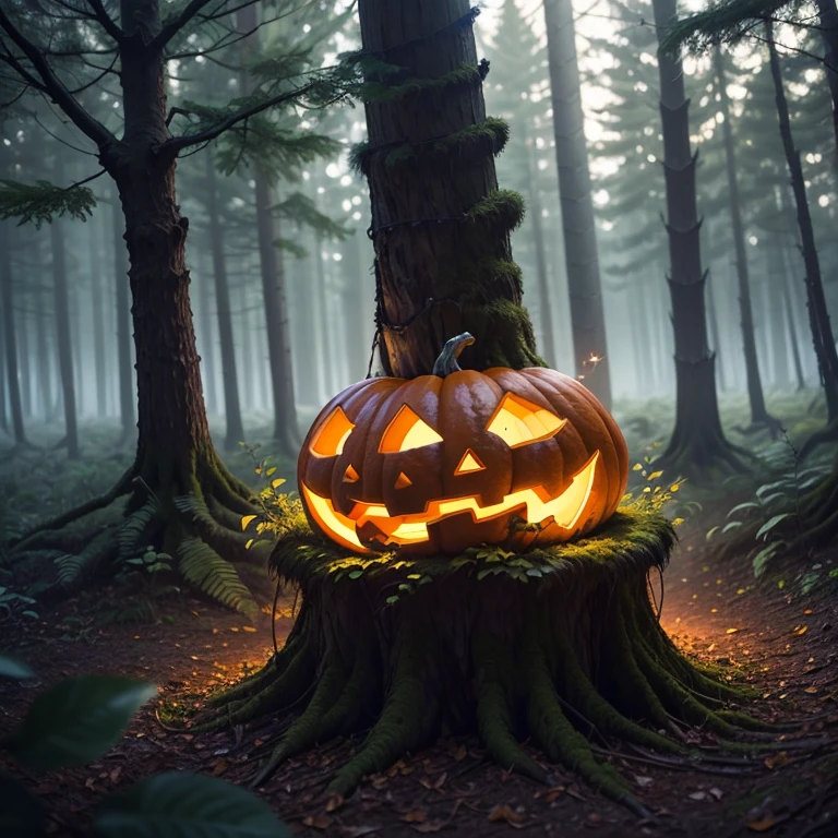 Halloween, tree, forest, forestry, synthesis, set, coalescence, innovative, novel, electricity, increase, sensation,