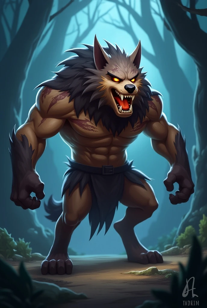 sfw, looking at viewer, licking lips, pouncing, ((werewolf)) solo male, tojo the thief, kenket, chunie, darkgem, anthro, ((detailed face)), ((dark forest), full moon), long snout, black fur, red eyes, menacing. (looking out from cave), detailed realistic painting, ((body hair)) BREAK (full moon) BREAK (glowing lanterns), night