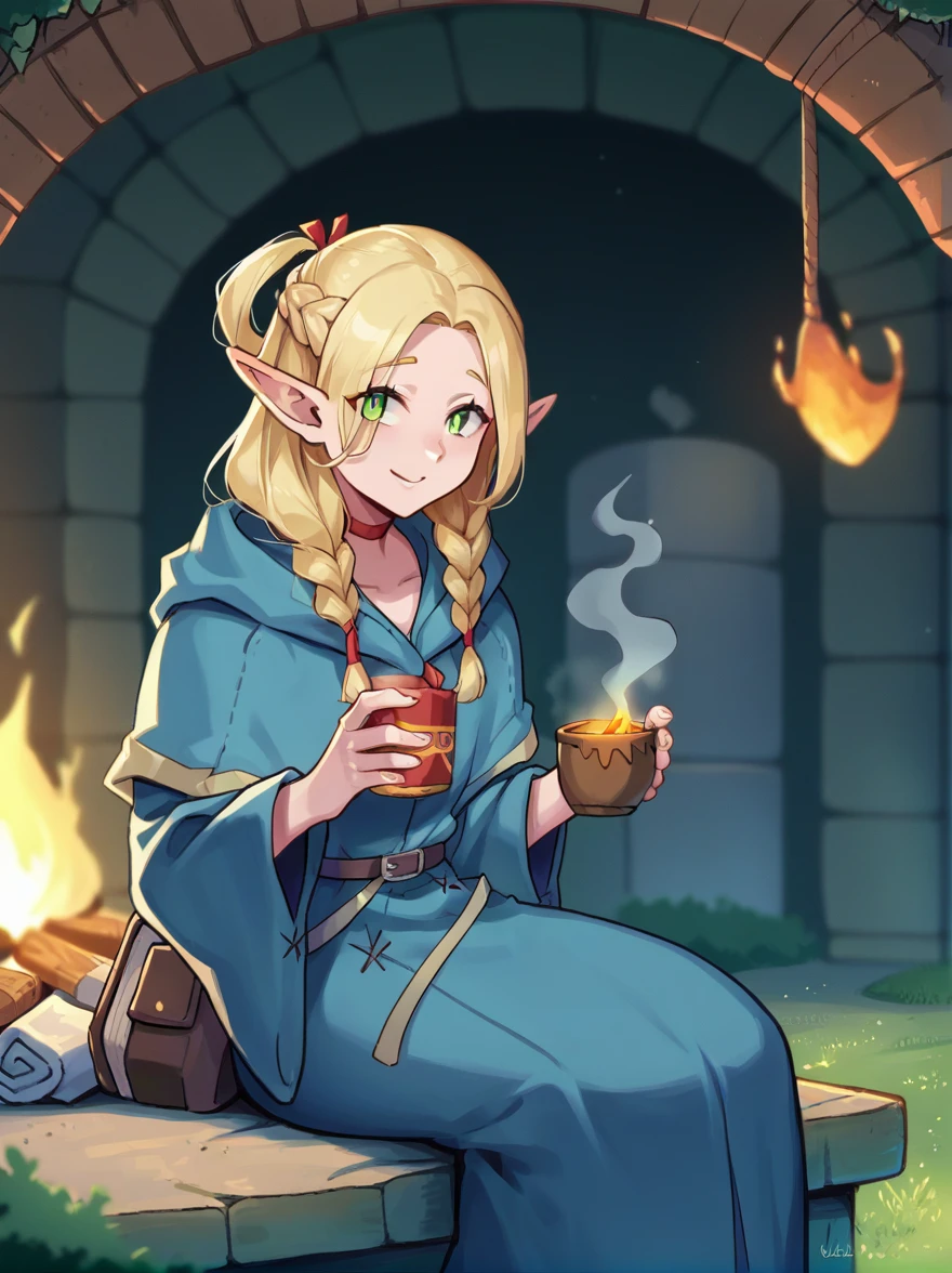 score_9, score_8_up,score_7_up, source_furry, source, anime,
BREAK
1girl, marcilledonato, robe, looking at viewer,sit, campfire, smile, holding a cup in his hands, steam