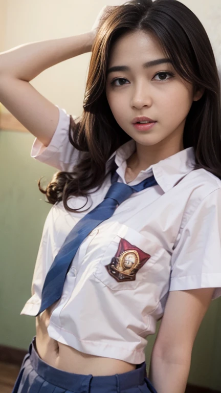 (Sillamäe:1.5), slender, masterpiece, top quality, raw photo, photorealistic, face, incredibly absurd, beautiful girl, cute,short messy hair, depth of field, high resolution, ultra detail, fine detail, highly detailed, highly detailed eyes and face, sharp pupils, realistic pupils, sharp focus, cinematic lighting,schoolgirl uniform, Sitting legs bending at the knees, white panties visible through skirt, no bra, loose big shirt, shoulders visible, 10 year old girl, shirt wet, shirt fluttering and sexy collarbone visible,