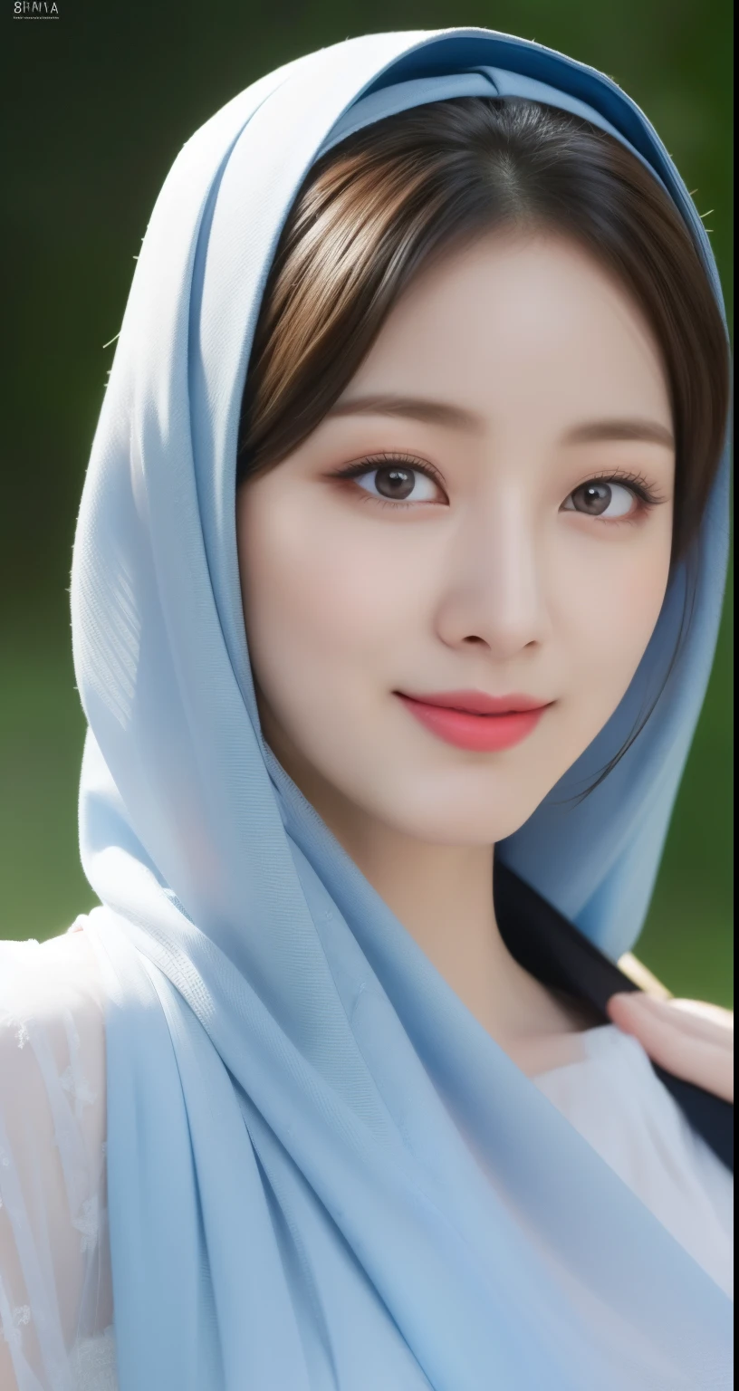 (best quality,4k,8k,highres,masterpiece:1.2),(lips very smile), red Lips, ultra-detailed,eyes detailed, face bright, face glow,(realistic,photorealistic,photo-realistic:1.37),20 years old girl, (large breasts), Pasmina blue hijab abaya,black hijab pasmina,asian korean beautiful girl,book,style sex +18,book,erotic Asian korean