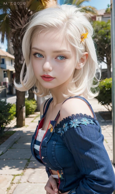 Photo of a -old European girl, .RAW, beautiful woman , largo White hair , White hair , albino girl ,((portrait)), ((detailed face:1.2)), ((detailed facial features)), (finely detailed skin), Varied background , blue eyes , 、(cool color), humid, humid, ReFlectoreasutepiece) (perfect proportions realistic photos)(The best quality) (detailed) photographed with a Canon EOS R5, 50mm lens, f/2.8, NffSW, (8k) (wallpaper) (cinematic lighting) (Dramatic lighting) (sharp focus) (Convoluted) thin  , thinl breasts , freckles on cheeks , Whole body , beautiful woman body , posing sexy  , posing brightly from the front for the camera , cute makeup , alegre , linda sonrisa , Red lips , albino girl , by white , White hair , outfit Lincoln Loud , Lincoln Loud , viste playera color naranja , falda azul.con patrones de cuadros , cuerpo completo , vestido naranja , cabello largo ,  posando para la camara , recargada en un arbol , parque , jardin hermoso , usa tennis blancos , tiene lindas piernas , usa medias color negro