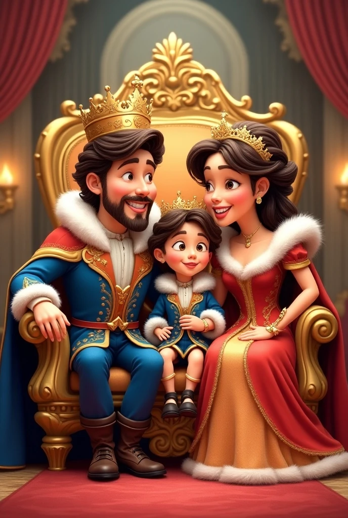 King and queen holding cute baby girl