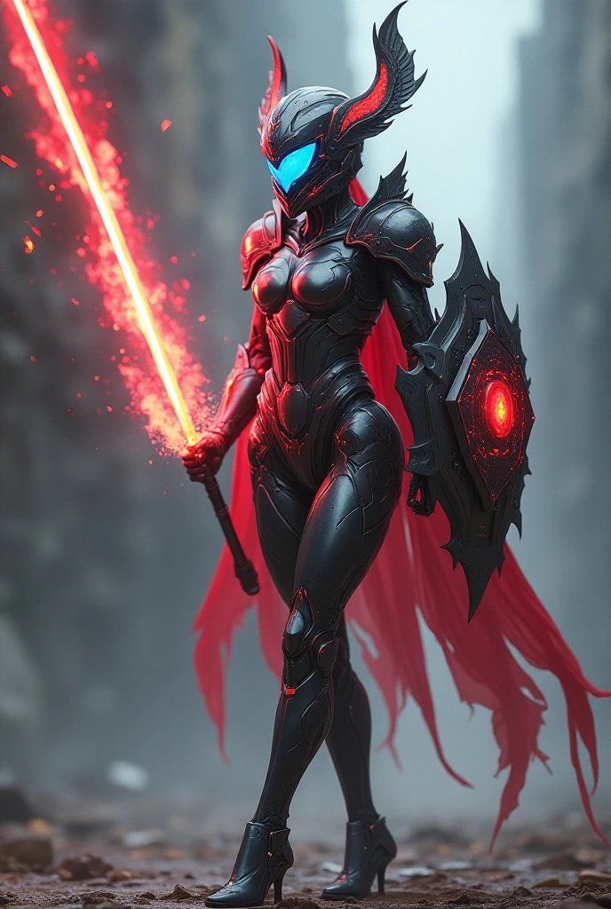 ((1girl/Ultraman/Giant/helmet with easy mask)), Unreal Engine 5/Mortal Kombat, anime style, full resolution/quality/sharpness/detail viewer, no hair, giant1breasts, look/face/exhibitionist/holding futuristic weapon/expression of hate, in a futuristic city raining/thundering.