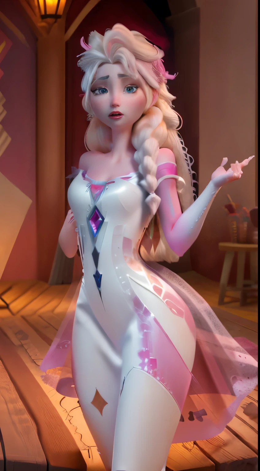 (optimus prime-Elsa frozen Disney mezclando modelos .) (ultra fUSION of white and pink hair) Highly detailed CG Unity 8k wallpaper, Style shot, complex, high detail, dramatic, Highest quality film still image, Very detailed , masterpiece , Better quality, Character Design, Elsa, Elsa from frozen,optimus prime fusion (( Dark style)), Realistic and ultra-detailed rendering style, natural light, sharp Character Design, (hard focus, 8K), (((natural skin texture))), 8K textures, soft cinematic lighting, Room of light Adobe , dark room, hdr, sophisticated, elegant, rich detail, Sharp focus appearance) )), soothing tones, Frenzy of details, detalle intrincado, Super detail, low contrast, Soft film Lighting, muted colors, Exposure Mix, hdr, Desteñir, 35mm, f/1.4, YO ASI, f16, 25 sec.
