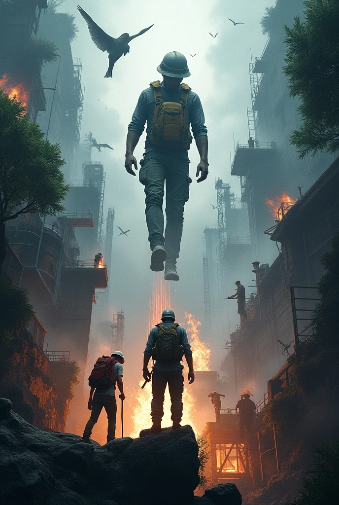 "An intense moment of action: a bomb blows up a bridge with unstoppable force. The tone is dark and dramatic, with a strong emphasis on destruction and intense atmosphere."