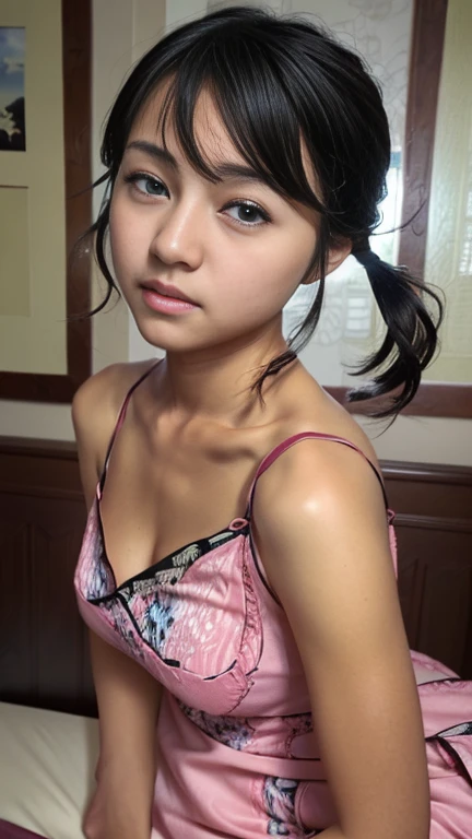 (Best quality,4K,8K,A high resolution,Masterpiece:1.2),Ultra-detailed,(Realistic,Photorealistic,photo-realistic:1.37),Delicate depiction of floral motifs on traditional Chinese gauze dresses, Dynamically capture Tai Chi elements, Flowing fabric, vivid vivid colors, Pastel tones, Soft and dreamy lighting, Focus on exquisite craftsmanship, Dynamic movements, Detailed rendering of intricate floral embroidery, Elegant and elegant gesture, Porcelain-like skin, small breasts, long pink twintails, soft blue eyes, Subtle and flawless makeup, Surreal wallpapers