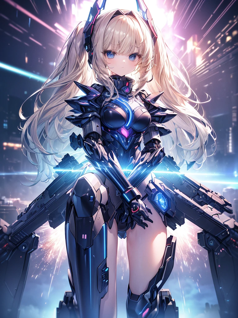 best quality,<lora:add_detail:0.25>, <lora:style_neoFuturisticTech_(neotech--sleek):1>, neotech, cowboy shot, 
(1girl, solo, adult female, mature female), 
<lora:concept_goodHands:1>, 
magical girl, sleek, leotard, skirt, thigh gap, magical girl pose, winking, laughing, happy, [muscular, biceps], leg muscles, magical girl headgear, mechanical parts, hip cutout, skindentation, stockings, 
<lora:concept_costume_crotchPlate_v106_(crotch_plate):0.8>, crotch_plate,
blonde hair, blunt bangs, 
neon background, glowing background, magic background,