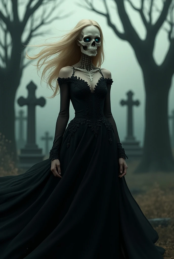 (Absurd, high quality, ultra -compared, careful with the hand) woman 30 years old, victorian era,victorian clothes, (white dress), dark castle, a woman (witchcraft), very long blond hair (blond hair), (gray eyes) . Indifferent look , merciless. among the skulls, dinamic poses, egoist smile, sitting on the ground