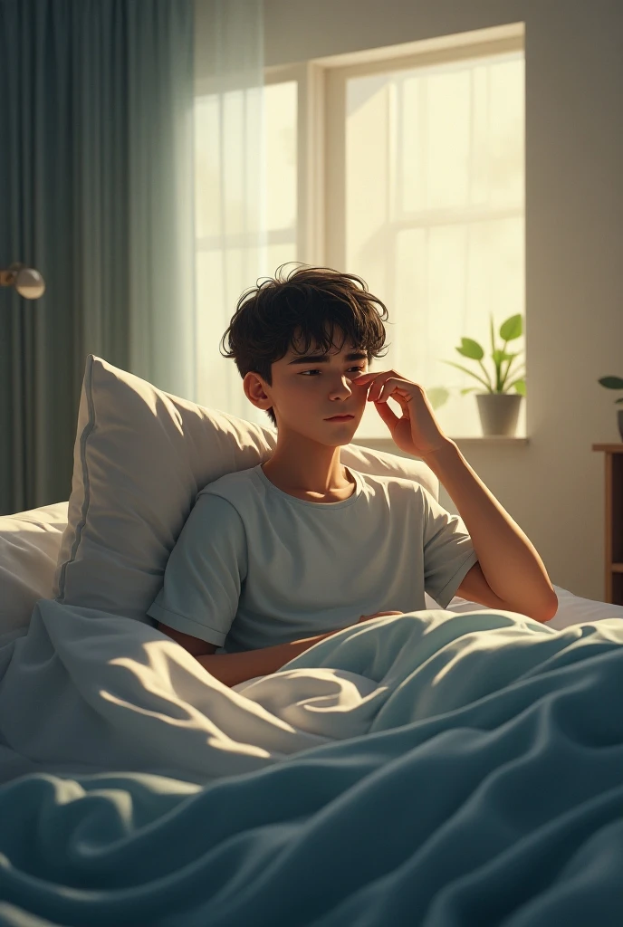 guttonerdvision5, a highly detailed, cinematic, and realistic scene featuring a 3-year-old boy wearing glasses. The scene takes place in his bedroom, where he is lying in bed, covered with a sheet. The room is dimly lit, with an illuminated bedside lamp casting a warm glow. The rest of the room remains dark, except for the soft moonlight streaming in through the window.
The boy is depicted peacefully resting, with his glasses gently placed on the nightstand next to him. The details of his face, including his innocent expression and the subtle reflections on his glasses, are captured with precision. The room itself is meticulously designed, with carefully rendered textures and materials to enhance the realism.
Outside the window, a serene and starry night sky can be seen, with the moon casting its gentle light into the room. The play of light and shadows creates an atmospheric ambiance, giving the scene a sense of tranquility and calmness.
The composition and lighting are carefully arranged to evoke a sense of depth and dimension, as if the scene were captured by a professional photographer. The use of cinematic techniques, such as a shallow depth of field and strategic positioning of light sources, adds a touch of visual storytelling to the image.
Overall, this scene portrays a quiet and intimate moment of a young child peacefully asleep in his room, with attention to detail, realism, and a cinematic quality that brings the viewer into the scene as if they were experiencing it firsthand.