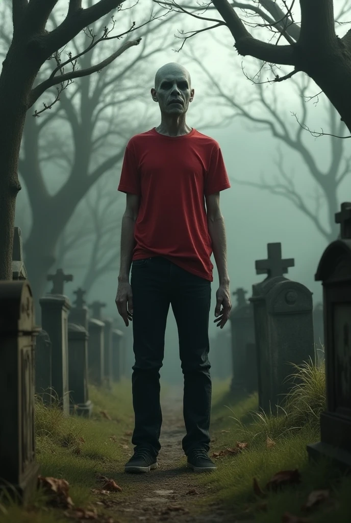 Abandoned village, room with zombie smiling at you as he walks towards you