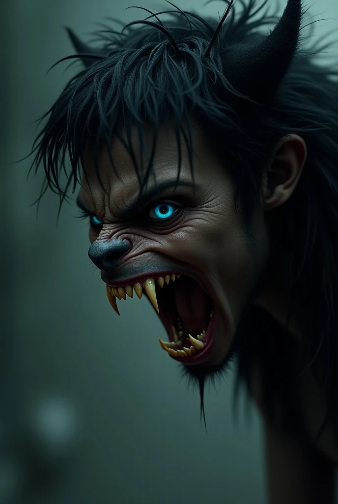 A male big one eye dangerous and monstrous looking vilen for manga art