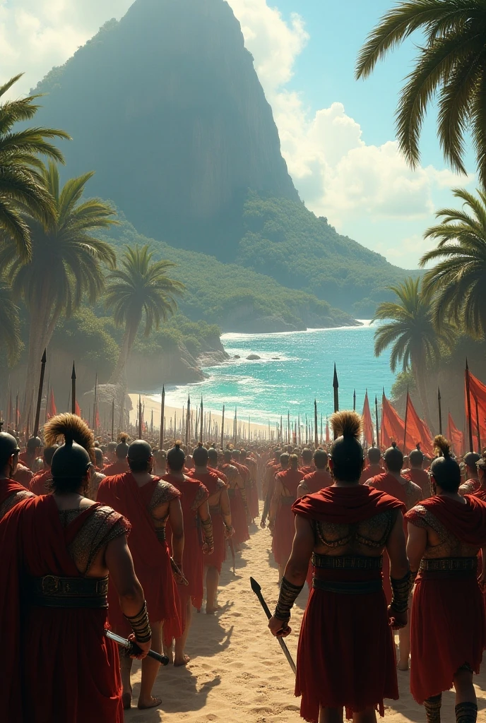 Indigenous vs spanish troops battle epic caribbean 
Realismo 
