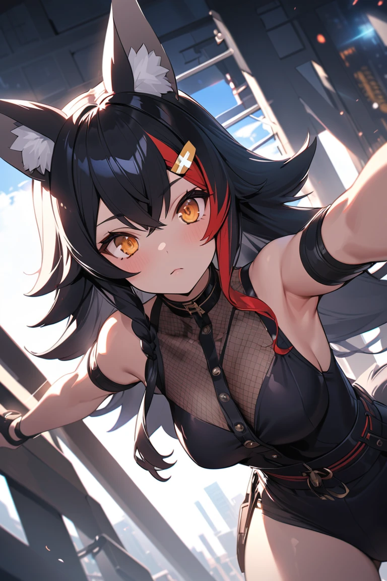 Sexy cosplay in sexy hentai anime style position in a gorge at 4k sunset --auto --s2