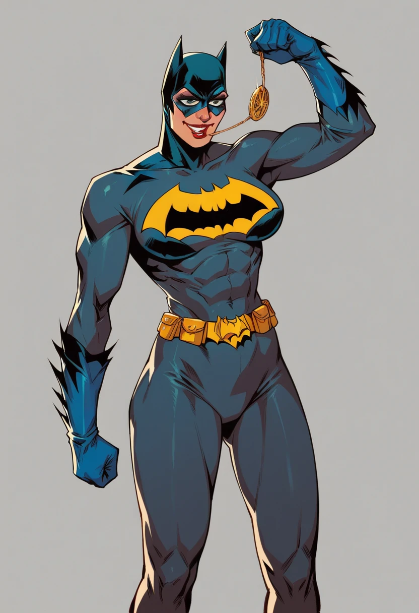 ((masterpiece)),(((best quality))),((character design sheet)), ((full body view)) illustration,1girl, muscular, ((blue bodysuit:1.5)), (masked face:1.6) (black mask:1.6) superhero, (black ponytail:1.4), (puffy lips:1.6) (black cape:1.4) beautiful woman, (small breasts:1.3)(black legs:1.3)shiny skin, (gold emblem on chest:1.2),scribbles and marks, rough sketches, pose, 8k,16k, (simple background, white background: 1.3)