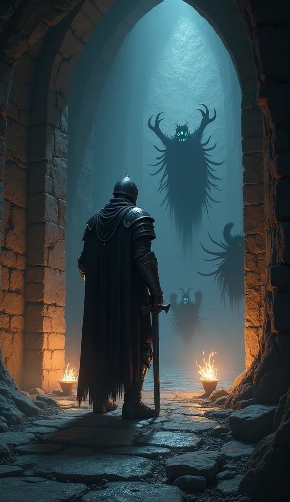 there are two horned men sitting in a cave with skulls, biopunk futuristic wardrobe, zawadzki, in a spiky tribal style, still image from the movie, japanese streetwear, cockroach character, ferrofluids, from doctor who series, as 3 figures, costumes, rabbits --auto --s2