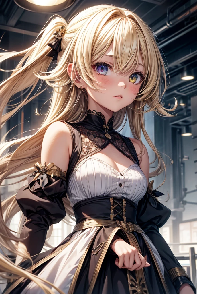 hair ornament, extreme details, twintails, masterpiece, genshin_impact,blue_eyes,blonde_hair,barbara \(genshin impact\)