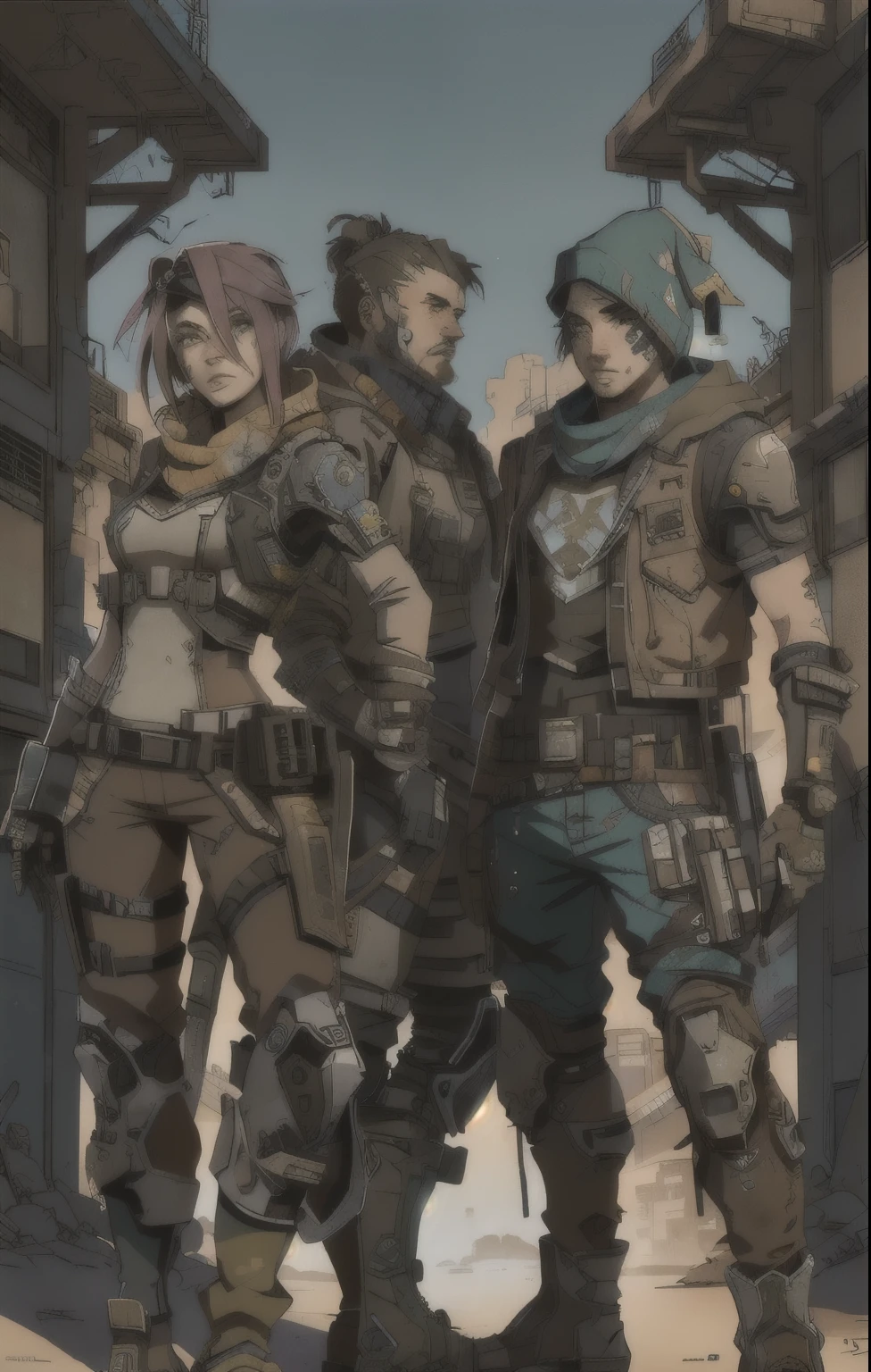 (Perspective),(Low Angle),((Comics)),(Masterpiece))), (((Best Quality))),((((Bare loincloth lifted up)))),((Ultra-detailed)), (highly detailed CG illustration), ((extremely delicate and beautiful face))),(masked), cinematic light, absurd clothing, (((girls in battle stances))) (full-length)), (masterpiece:1.2), ((Best quality:1.3), ((Multi-character combat))),(CHARACTERS OF THE POST-APOCALYPTIC WASTELAND WORLD)))), (CHARACTERS WANDERERS-RAIDERS)))), ((Mad Max's concept))))), (beautiful face)), ( beautiful anime eyes of characters))) , ( high-quality anime eyes of characters), (((( high-quality anime pupils)), ( beautiful anime pupils)), (( beautiful shape of anime eyes)), (( beautiful shape of anime pupils)), (( all faces with anime eyes)), ( simple anime eyes of characters))))) ,( without panties)))), wet skin, water, ((( very fighting pose))), (( very torn clothes))), atmosphere post-apocalyptic world, (((pulling on clothes))), (((bare torn clothes))))), ((eyebrows)))), ((mouth ajar))), (adult characters), ((character with red hair))), (open mouth screaming))), (angle from the ground to))), (naked)))), (pose jumps and runs)))) , (art in dynamics)))), (chase at high speed)))), (perspective from bottom to top))), ((big breasts)), (anatomy in perspective)))), (jumps))), ((naked)))), (not naked)))), ( bare chest is larger than the joint))), (( very red blush on the cheeks)))), ((background in the store of loincloth white bandages)), ((very embarrassed and red faces of girls)))), ((jumps)), ((naked shameful bandages)))), ((((absolutely without panties))))