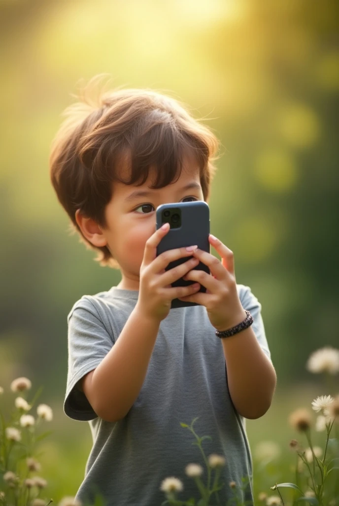 A boy is lying down. He has his phone by his side and picks it up. A photo of how he sees it.