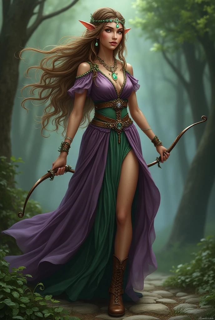 In the primeval forest,The naked and enchanting figure of a young girl loomed