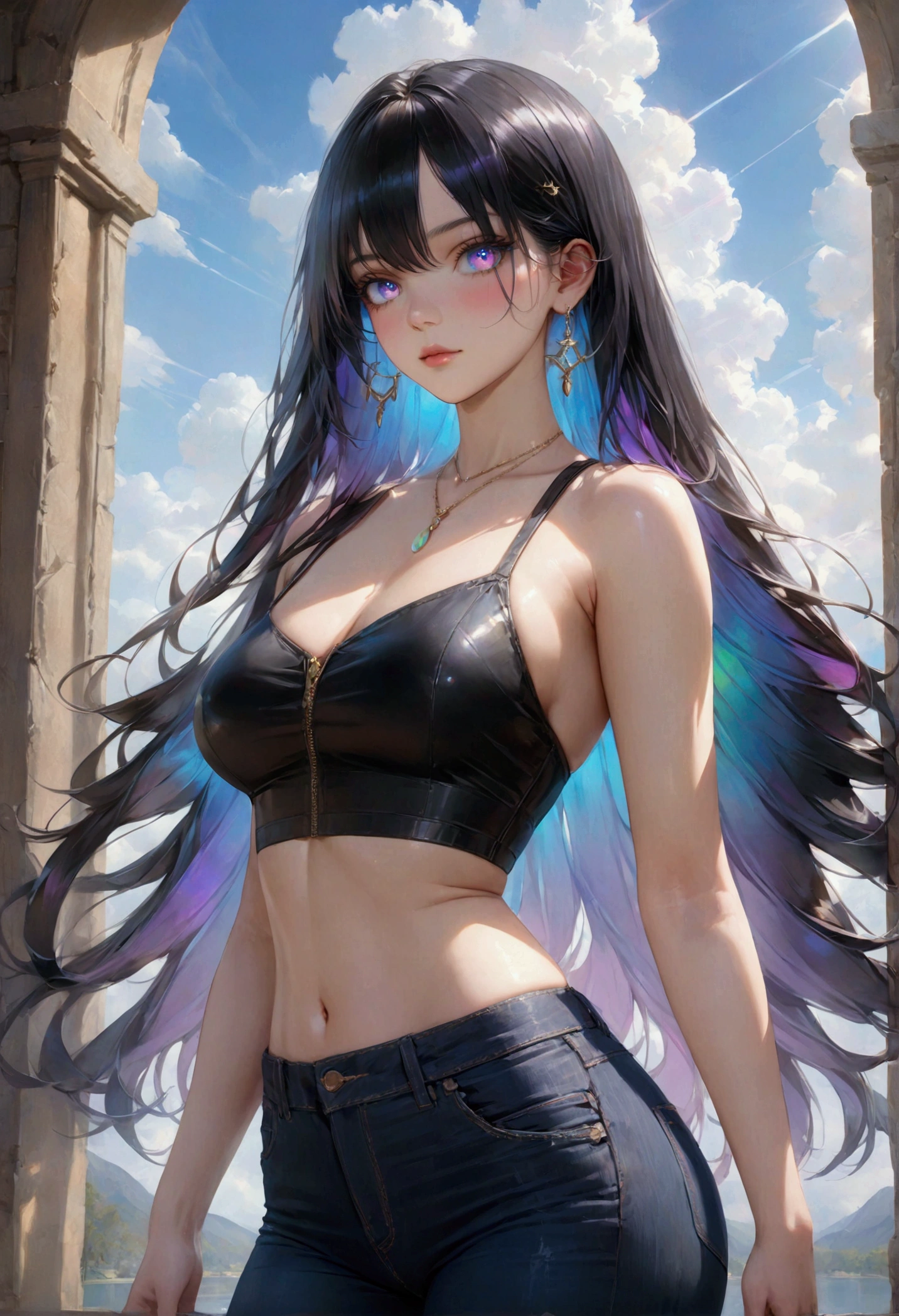 8k, masterpiece, RAW Photos, highest quality, Realistic, Very detailed, Depth of written boundary, Cinematic Light, Anatomically correct body, 
One beautiful 40 year old woman, Very beautiful face, Exquisitely detailed face, (A calm and gentle face:1.4), Very delicate skin texture, Transparent muscle, Shiny white skin, Glamorous Body, 
(Wavy black long hair:1.2), Sexy Breasts, Sexy ass, 
(White micro bikini:1.2), (Detailed cloth texture:1.2), (Gorgeous waist chain:1.5), (Gorgeous necklace:1.1), (Gorgeous earrings:1.1), 
(Dark starry background:1.4), (Milky Way:1.1), (milky way:1.1), (shooting star:1.1), (Dark coastline at night:1.4), (Pitch black sea surface:1.4), 
(Standing on the beach:1.2), 
(Low angle shot:1.5), 