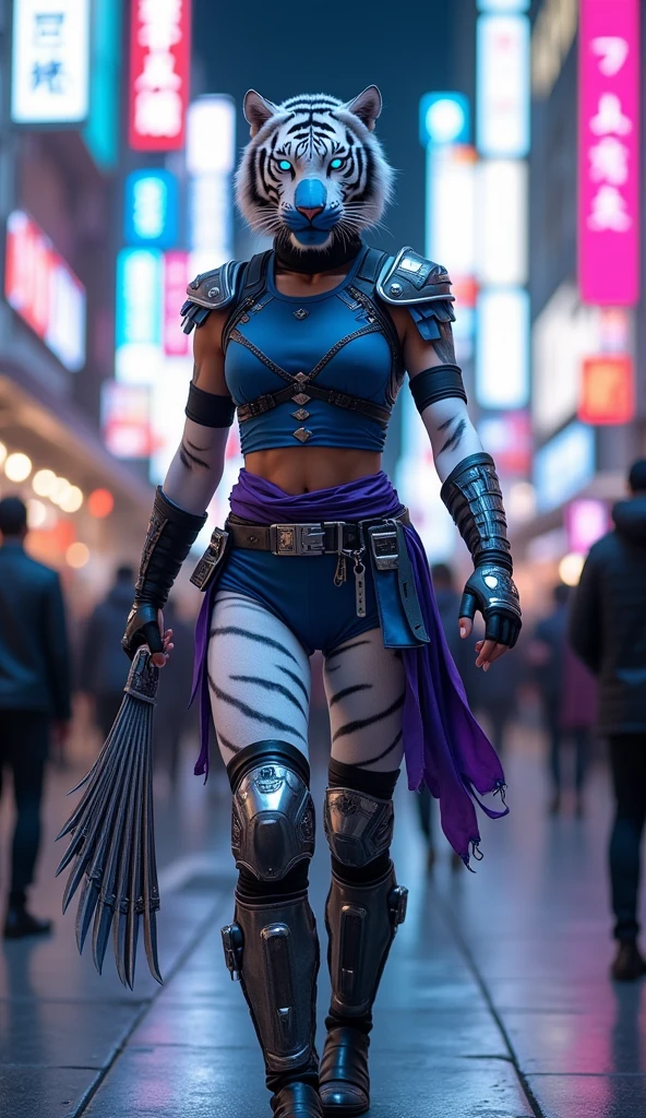 Ninja black woman samurai dreadlocks ninja cyberpunk sun hyper realistic on sword trage in sword in hand full body photo