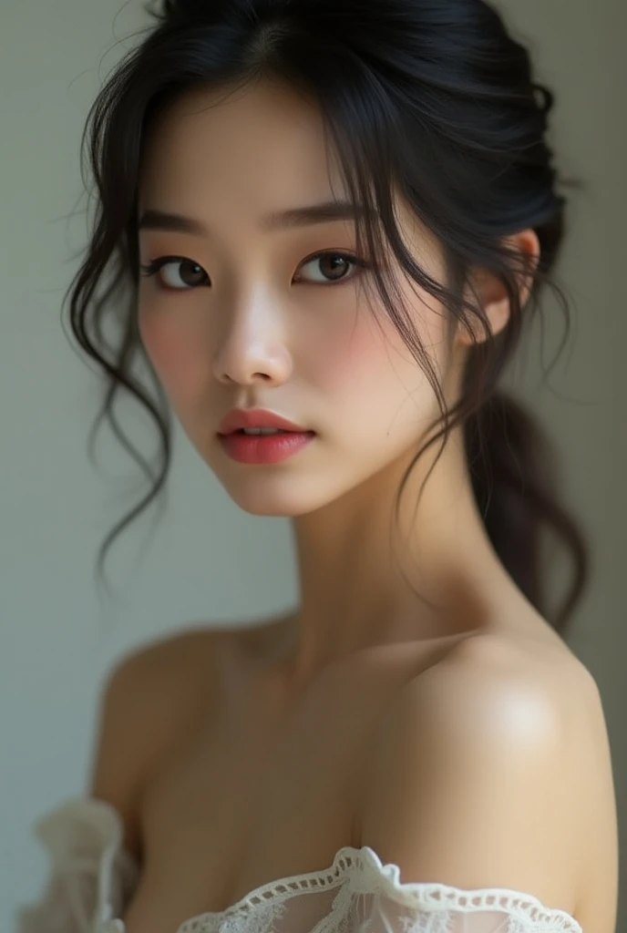 Realな写真、18 years old、Of Japanese、NUDE、naked、((Small nipples))、Detailed chest、Detailed face and body、Natural lighting、High resolution、Photorealistic、(Highest quality、8k、High resolution、masterpiece:1.2)、Super detailed、(Real、Photorealistic、Photorealistic:1.37)、Realな肌の質感、Detailed eyes and lips、Beautifully detailed face、Long eyelashes、Smooth Skin、Natural body shape