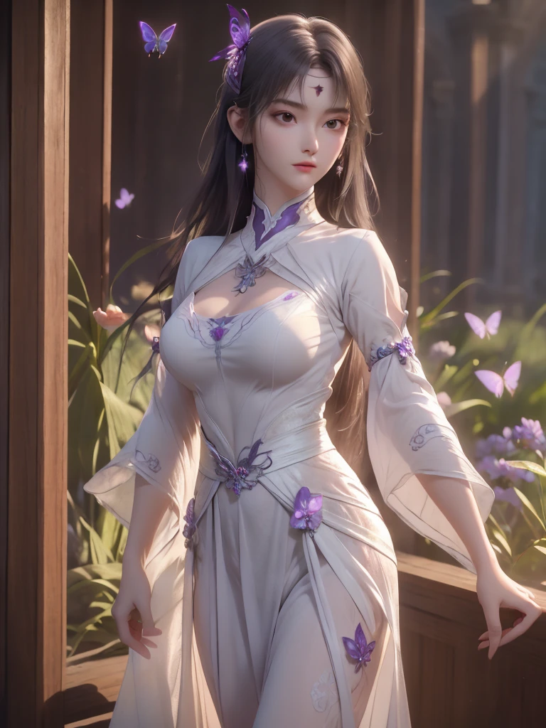 (top-quality)、(masterpiece:1.1)、(Ultra detailed CG unified 8k wallpaper:1.1)、(White background:1.4)、((Tachie))、Original、(illustratio:1.1)、(colourfull:0.9)、(panoramic shot:1.4)、(full body Esbian:1.5)、(独奏:1.2)、美丽的面容、A detailed face、face perfect、Say good morning、(Ink splashing)、(Color splattering)、((watercolor paiting))、Crisp focus、{ 1 Girl Standing}, ((中国the wind)), flowers background,full of many flowers、plein air, Look at the viewer, make happy expressions, Soft smile,pure, 美しいA detailed faceと目、 beautyfull intricacy clothing decorative pattern details、Dark hair、Black eyes、colorwater、blur backgroun、Three-dimensional feeling、the wind、Petals flutter、Lots of petals fluttering、((Dynamic Pose))、
