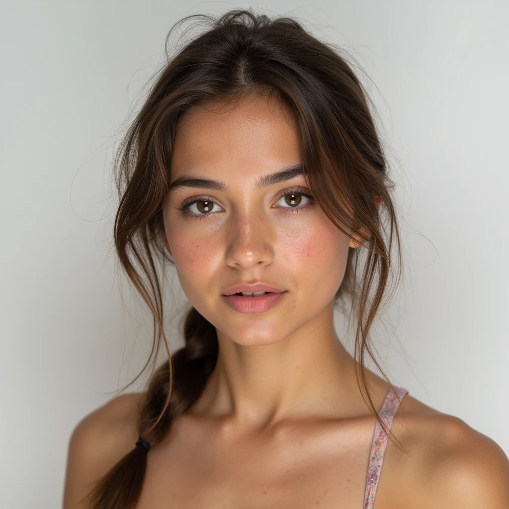 photography,Girl, 25 years, Brown hair, slim,infantry, clear skin, Nubian nose, beautiful