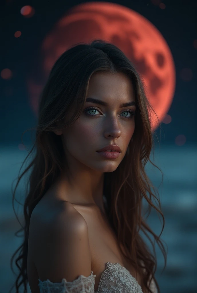full closeup portrait of complex detailed fractal glow, forming a hyper-detailed ghostly vision of a beautiful succubus in the sky, busty, reflection in water, Ripples on the water, dark mountains on the horizon, backlight, Starry night sky background, very detailed galaxy, DAZ 3D landscape rendering, unity, Unreal engine 5, UHD resolution, sharp focus, 8 thousand., 12 MPschedevr, (Photorealistic:1.5), Best quality, beautiful lighting, real life, hired \(Genshin&#39;s influence\), 1 girl, ahoge, architecture, bang, uniform, bare shoulders, bell, black gloves, black Tights, (blue hair), blush, breast, chinese knot, cut off sleeves, east asian architecture, flower knot, gloves, horns, long hair, Looking at the viewer, small breast, neck bell, night, on open air, Tights, purple eyes, sidelocks, One, tassel, white sleeves, difficult, high detail, sharp focus, Dramatic, Beautiful girl , (Raw photo, 8k contract, Granularity), caustic, Subsurface scattering, reflections 
