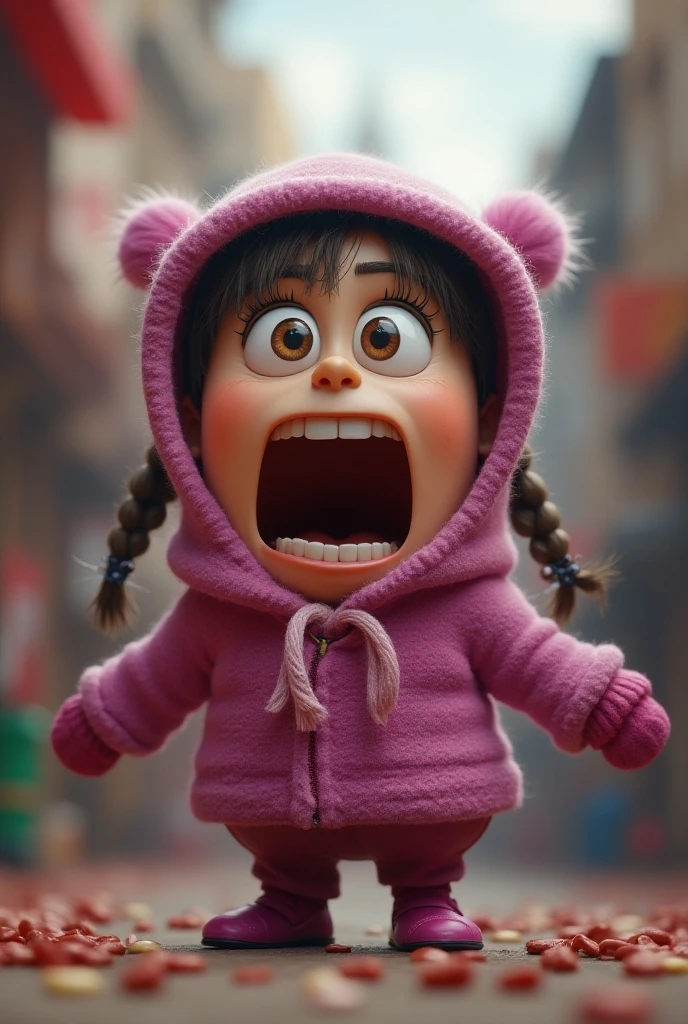 score_9, 1girl, agnes, ??? black hair, brown eyes, , ponytail, overalls open mouth, tongue out, facial, cum mouth, cum on face, cum in hair, pov, from above