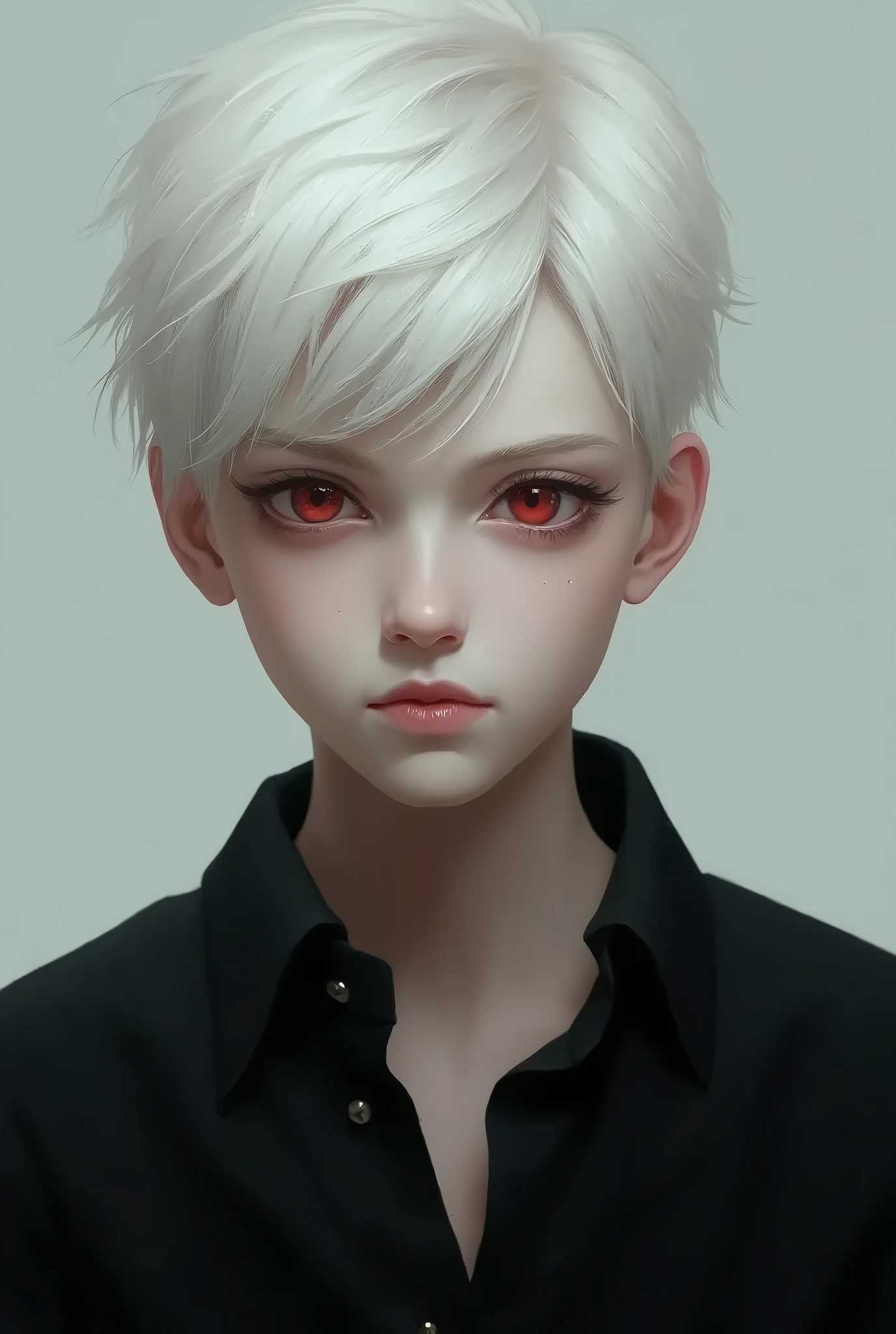 White-haired, red-eyed boy