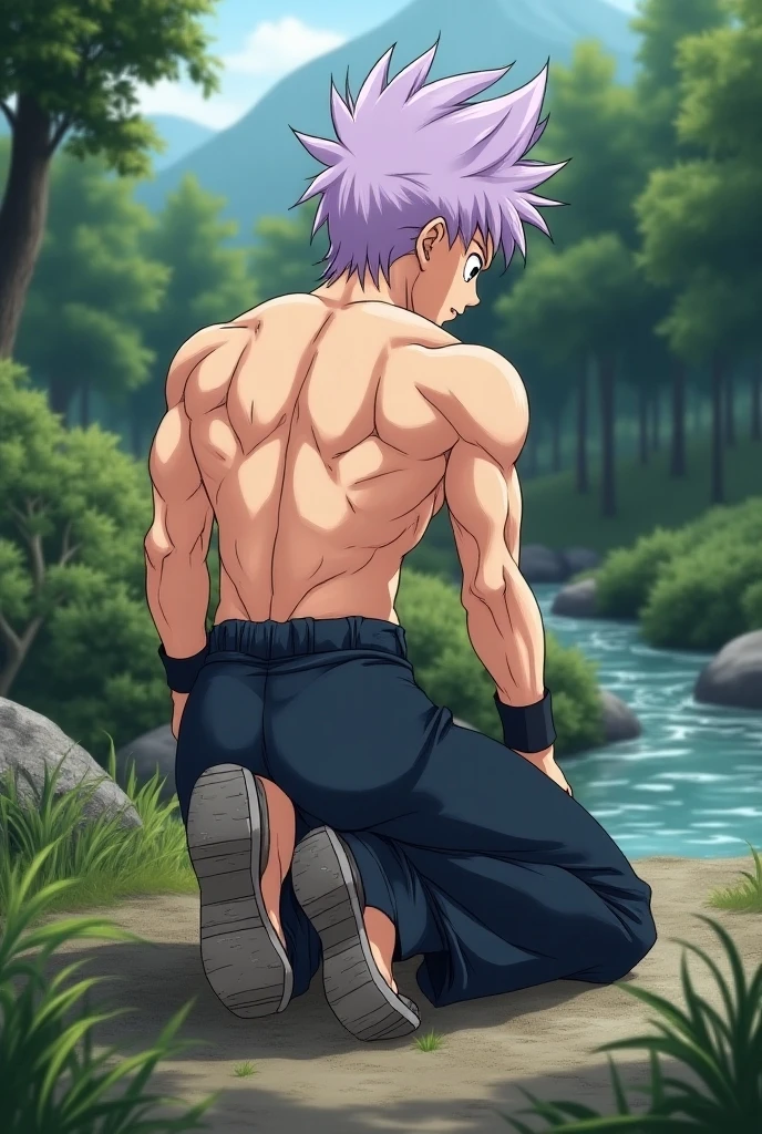 Natsu dragneel ((Best Quality, 8K, ultra-detailed, Masterpiece: 1.3)), 1boy, shiny skin, sharp, Perfect Body Beauty, realistic shaded perfect body, (penis:1.2),(dynamic pose:1.1), thigh ,squatting, Natsu Dragneel