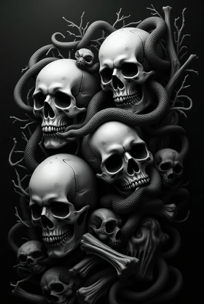 there is a man with a skull and a snake around his neck, digital art inspired by Aleksi Briclot, Artstation contest winner, gothic art, horror fantasy art, fantasy horror art, dark fantasy horror art, detailed 4k horror artwork, elegant horror artwork, macabre art, dug stanat macabre art, horrific digital art, in style of dark fantasy art