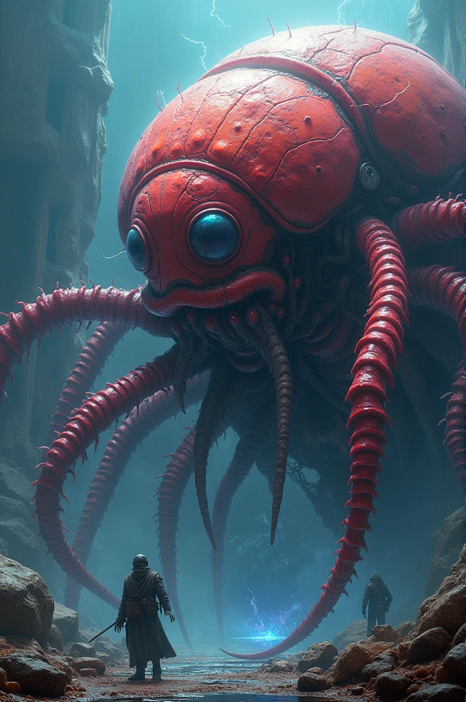 (great plains:1.5) a group of rusty tardigrades (foggy:1.3) <lora:Simon_Stalenhag_LFTL_SDXL:0.6> Simon Stalenhag style Fuchsia Rose,Light Sky Blue