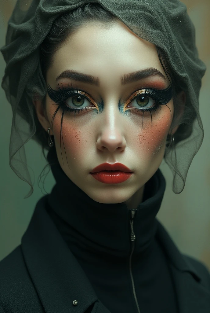 Stylish sensual woman expressing different feelings. Creative conceptual design. Inner world of woman