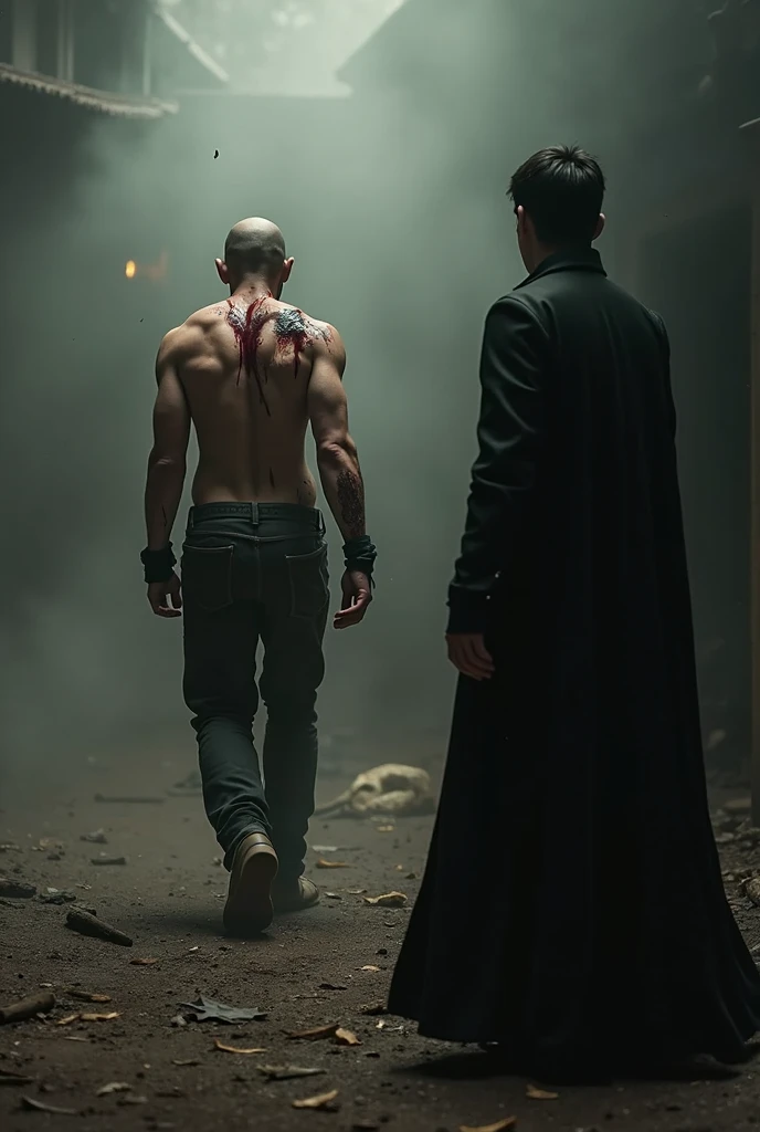 Vampiro com um sabre de luz junto com o Chico moedas 