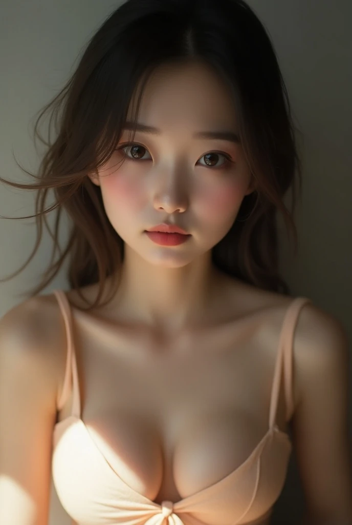 (1beautiful young girl), beautiful girl with beautiful details, extremely detailed eye and face, Staring at me, (See-through lace costume with cute details and wide open breasts:1.6), Bare shoulders, (Bare chest), Realistic, extremely detailed CG unified 8k wallpaper, ighly detailed, High-definition raw color photos, professional photograpy, Realistic portrait, Cinematic Light, Beautiful detailed, Blushing, Ashamed, (Realistic skin:1.2), (Best Quality:1.4), Super Detail, High quality, Indoor Bra, kitchin, depth of fields,
