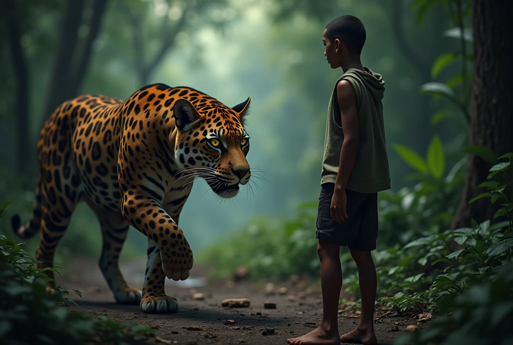 Mowgly attack panther