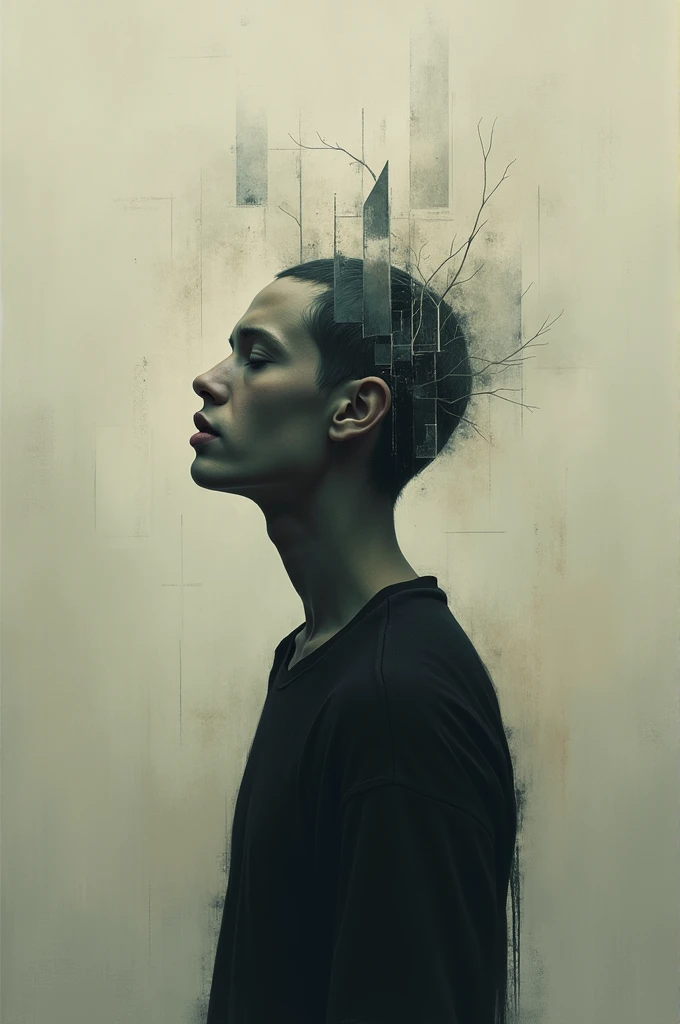 Create music cover art for a song title " Who Am I "